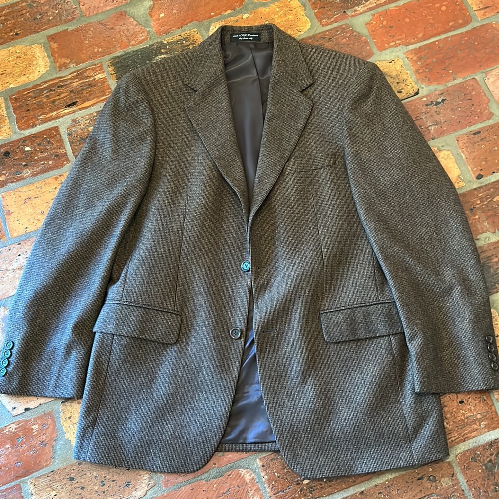 Andrew Fezza Signature collection Tweed Camel hair blend Jacket sz40r